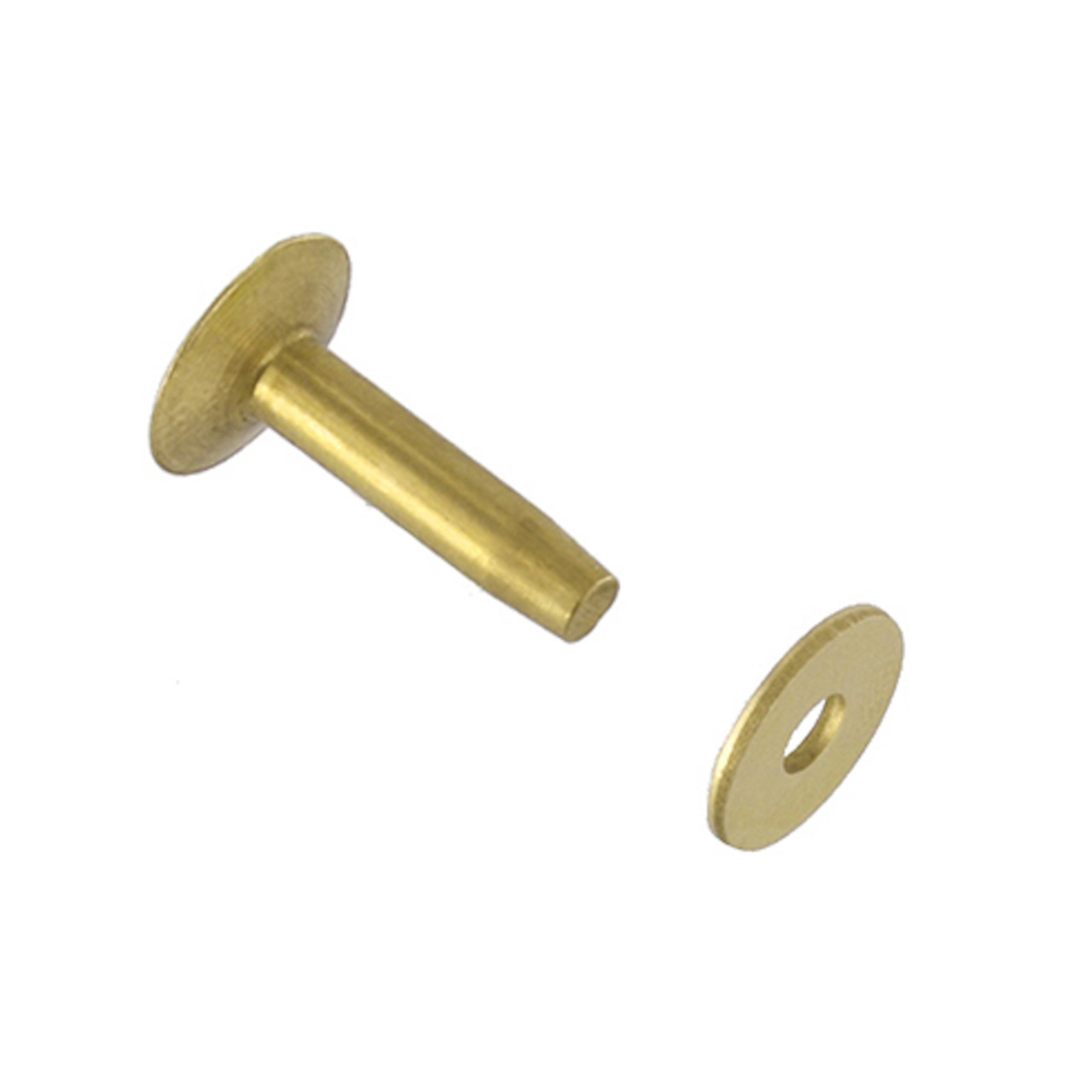 BRB09 #9 Brass Rivets w/ Burrs, Solid Brass (100 sets per bag