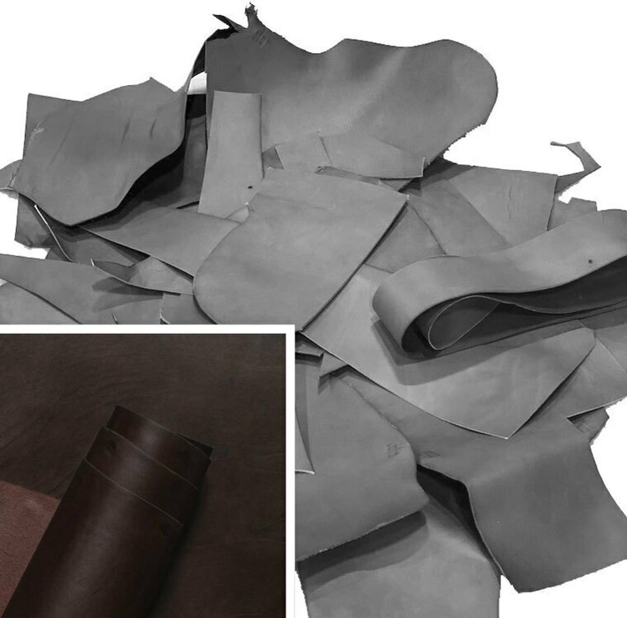  Leather Scraps Upholstery Leather (2.5 LB) & 1
