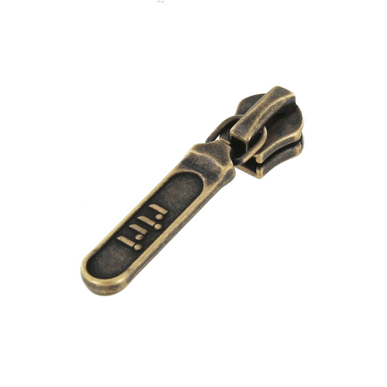 Riri Lang Zipper Pull, Antique Brass, Multiple Sizes 