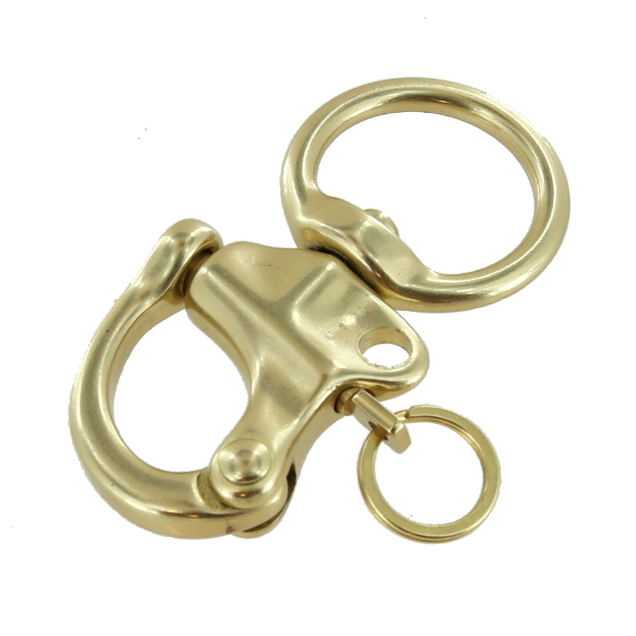 C5103 1 Natural Brass, Quick Release Snap Shackle, Round Base, w