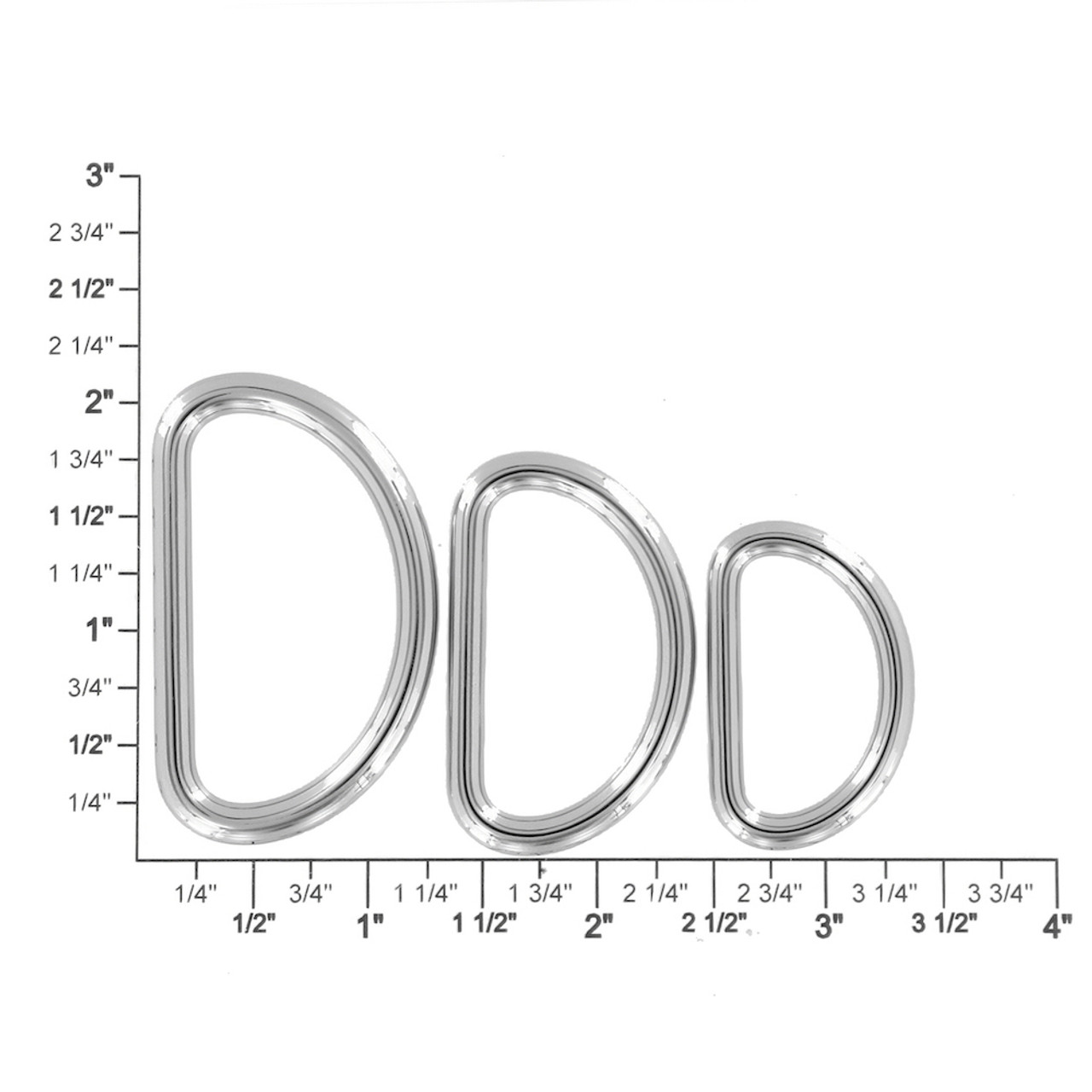 C5300 Nickel Plate, Short DRing, Solid BrassLL, Multiple Sizes