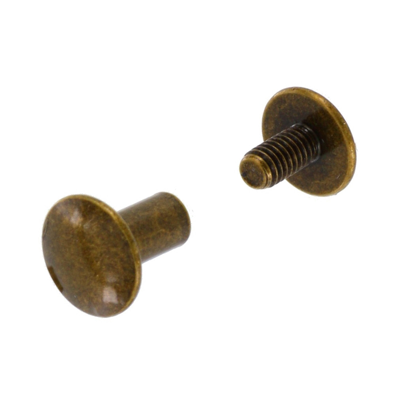 Chicago Screws, Dome Cap, Nickel Matte, Solid Brass-LL (50 per bag