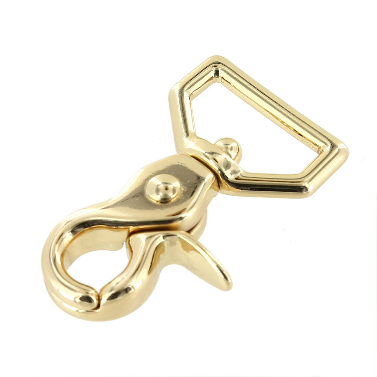 Solid Brass Trigger Snap Lobster Clip for Leather, Bags, Leashes & Accessories | Gold Plate | 1 inch (3002A-1A-GP-LL)