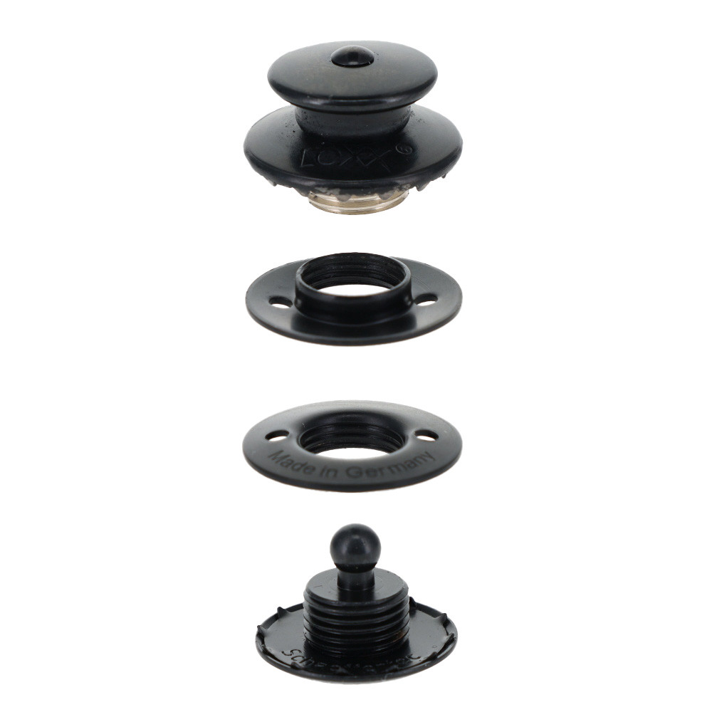 LOXX® Fastener Set, Black Plate, Solid Brass - Buckleguy.com