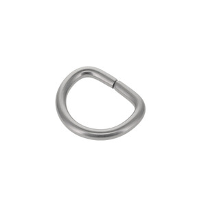 B1599 7/8" Nickel Matte, Wire Formed D-Ring, Solid Brass-LL