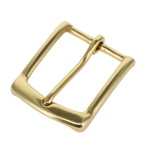 B7106 1 1/4" Natural Brass, Heel Bar Buckle, Solid Brass-LL
