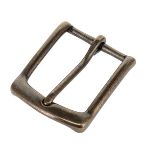 B7106 1 1/4" Antique Brass, Heel Bar Buckle, Solid Brass-LL