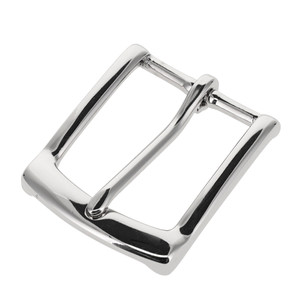 B7106 1 1/4" Nickel Plate, Heel Bar Buckle, Solid Brass-LL