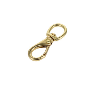 221 3/8" Natural Brass, Mini Swivel Lever Snap, Solid Brass-LL