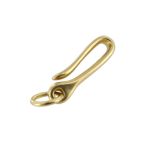 B8367 Antique Brass, Small Fish Hook Key Chain, Solid Brass-LL 