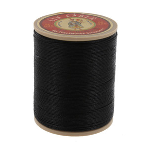 180 Noir, Black, Fil Au Chinois - Lin Cable - Waxed Linen Thread