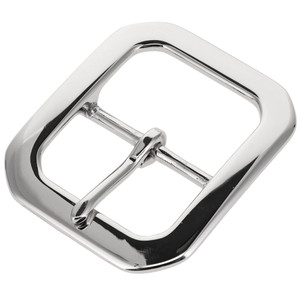 B9312 1 1/2" Nickel Plate, Center Bar Buckle, Solid Brass-LL