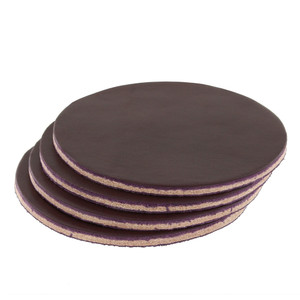 Leather Coasters, Wickett & Craig English Bridle, Circle, Eggplant (4pc set)
