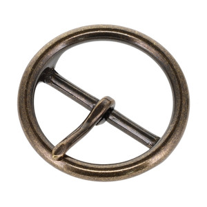 B9779 1 1/2" Antique Brass, O-Ring Center Bar Buckle, Solid Brass-LL