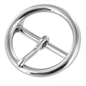 B9779 1 1/2" Nickel Plate, O-Ring Center Bar Buckle, Solid Brass-LL