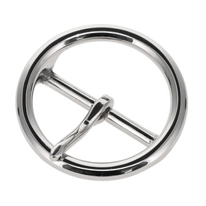 B9779 1 1/2" Nickel Plate, O-Ring Center Bar Buckle, Solid Brass-LL