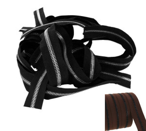 Discount Riri Zipper, Black Teeth, Medium Brown Tape Discount Riri Zipper, Black Teeth, Medium Brown Tape