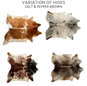 Hair On Hide Leather Hide, Salt & Pepper Brown Hair On Hide Leather Hide, Salt & Pepper Brown