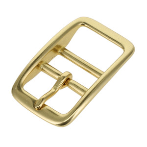 C5384 Natural Brass, Double Bar Buckle, Solid Brass-LL