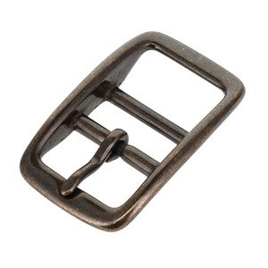 C5384 Antique Brass, Double Bar Buckle, Solid Brass-LL