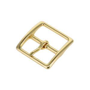 1097 Natural Brass, Center Bar Buckle, Solid Brass-LL