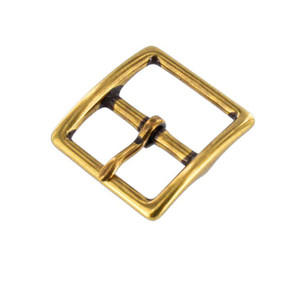 1097 Antique Brass, Center Bar Buckle, Solid Brass-LL, Multiple Sizes