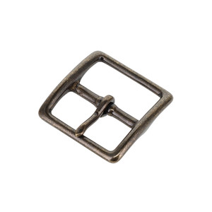 1097 Antique Brass, Center Bar Buckle, Solid Brass-LL