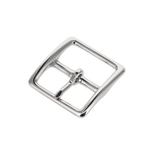 1097 Nickel Plate, Center Bar Buckle, Solid Brass-LL