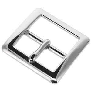 1316 Nickel Plate, Center Bar Buckle, Solid Brass-LL