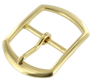 TV335 Natural Brass, Center Bar Buckle, Solid Brass-LL, Multiple Sizes