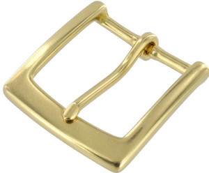T3465 Natural Brass, Heel Bar Buckle, Solid Brass-LL, Multiple Sizes
