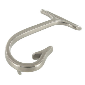 B7804 Fish Hook Buckle, Nickel Matte, Solid Brass-LL, Multiple Sizes