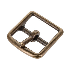 B3074 Antique Brass, Center Bar Buckle, Solid Brass-LL