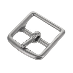 B3074 Nickel Matte, Center Bar Buckle, Solid Brass-LL