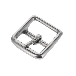 B3074 Nickel Matte, Center Bar Buckle, Solid Brass-LL