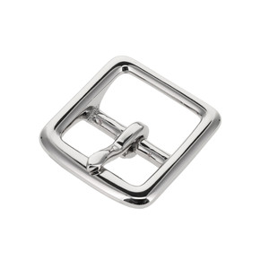 B3074 Nickel Plate, Center Bar Buckle, Solid Brass-LL