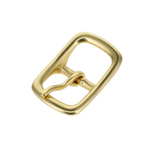 1210 Natural Brass, Center Bar Buckle, Solid Brass-LL