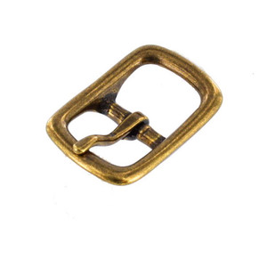 1210 Antique Brass, Center Bar Buckle, Solid Brass-LL, Multiple Sizes