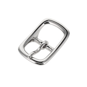 1210 Nickel Plate, Center Bar Buckle, Solid Brass-LL