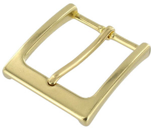 T1002 Natural Brass, Heel Bar Buckle, Solid Brass-LL, Multiple Sizes