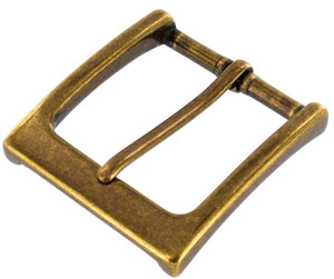 T1002 Antique Brass, Heel Bar Buckle, Solid Brass-LL, Multiple Sizes
