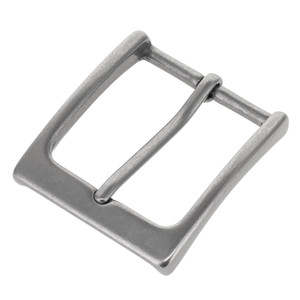 T1002 Nickel Matte, Heel Bar Buckle, Solid Brass-LL, Multiple Sizes