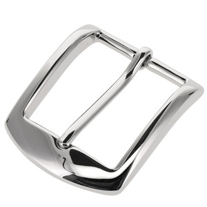 B8504 Nickel Plate, Heel Bar Buckle, Solid Brass-LL, Multiple Sizes