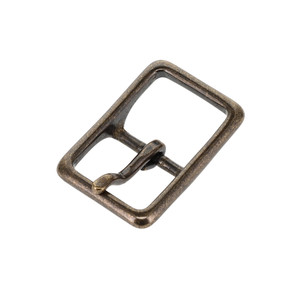 121 Antique Brass, Center Bar Buckle, Solid Brass-LL