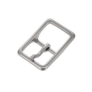 121 Nickel Matte, Center Bar Buckle, Solid Brass-LL