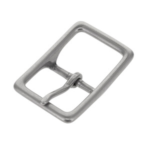 121 Nickel Matte, Center Bar Buckle, Solid Brass-LL