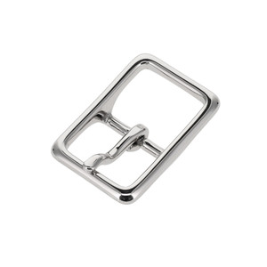 121 Nickel Plate, Center Bar Buckle, Solid Brass-LL