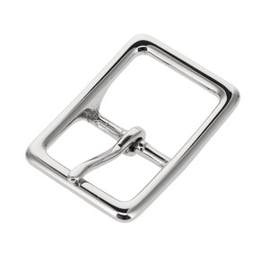 121 Nickel Plate, Center Bar Buckle, Solid Brass-LL