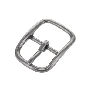 B9586 Nickel Matte, Center Bar Buckle, Solid Brass-LL