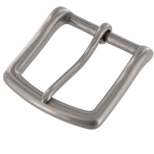 B1049 Nickel Matte, Heel Bar Buckle, Solid Brass-LL, Multiple Sizes